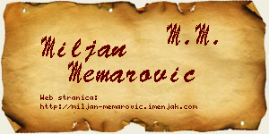 Miljan Memarović vizit kartica